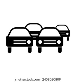 Icono de atasco de tráfico Vector, Vector plano simple ilustración sólida sobre fondo blanco..eps