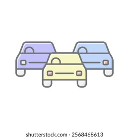 Traffic Jam lineal color icon , vector, pixel perfect, illustrator file