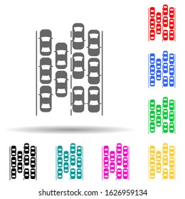 Traffic jam multi color style icon. Simple glyph, flat vector of chaos icons for ui and ux, website or mobile application