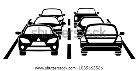 A traffic jam on the road during rush hour. Vector illustration Stock photo © 