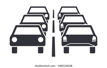 Traffic jam road flat design symbol