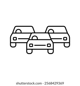 Traffic Jam thinline icon , vector, pixel perfect, illustrator file