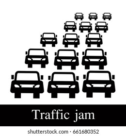 traffic jam vector, car on the road