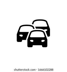 Traffic Jam vector icon design on white background Perfect for traffic signs