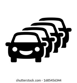 Traffic jam vector icon on white background