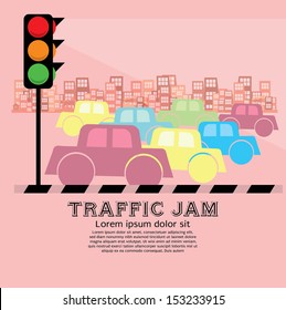 Traffic Jam Vector Illustration EPS10