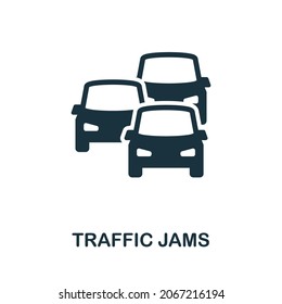 Traffic Jams icon. Monochrome sign from big city life collection. Creative Traffic Jams icon illustration for web design, infographics and more