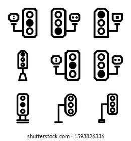traffic lamp icon isolated sign symbol vector illustration - Collection of high quality black style vector icons
