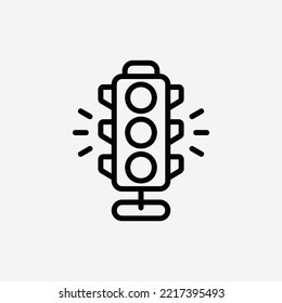  traffic lamp icon, isolated Urban outline icon in light grey background, perfect for website, blog, logo, graphic design, social media, UI, mobile app