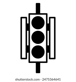 Traffic lamp icon or logo illustration outline black style