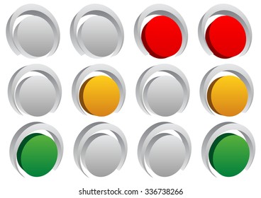 Traffic lamp, traffic light, semaphore vector