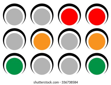 Traffic lamp, traffic light, semaphore vector