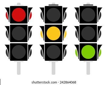 Traffic lamp silhouettes