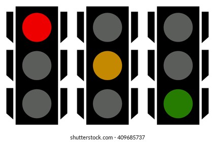 Traffic lamp silhouettes, symbols. Can be customized.