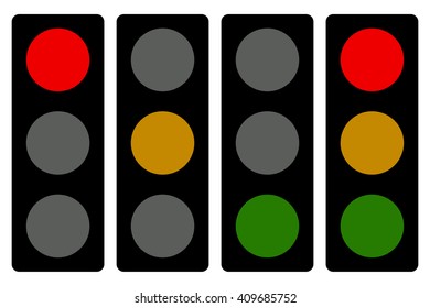 Traffic lamp silhouettes, symbols. Can be customized.