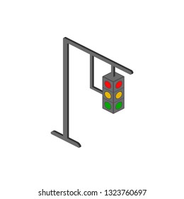 Traffic lamps isometric icon. Element of color isometric road sign icon. Premium quality graphic design icon. Signs and symbols collection icon