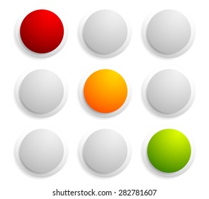 Traffic lamps, lights isolated on white. Control lights. Vector.