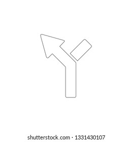 Traffic lanes at crossroads junction. simple flat vector icon illustration. outline line symbol - editable stroke