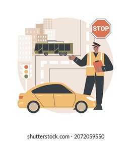 Traffic laws abstract concept vector illustration. Traffic code, obey laws and regulations, driving license, vehicle movement rules, road safety, violation fine, international abstract metaphor.