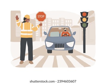 Traffic laws isolated concept vector illustration. Traffic code, obey laws and regulations, driving license, vehicle movement rules, road safety, violation fine, international vector concept.