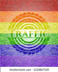 Traffic lgbt colors emblem 