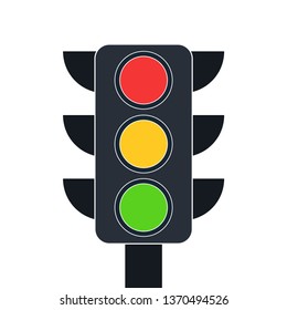 Traffic lifgt icon isolated on white background. Vector flat design