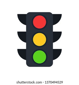 Traffic lifgt icon isolated on white background. Vector flat design