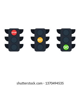 Traffic lifgt icon isolated on white background. Vector flat design