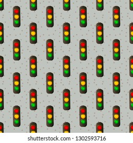 traffic light Abstract seamless pattern Vector illustration