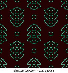 Traffic light background from line icon. Abstract seamless linear pattern. Simple vector elements for your design.