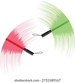 baton semáforo, batons de tráfego acenando.