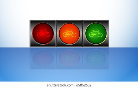 Traffic light for bike. vector illustration