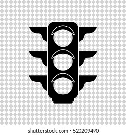 Traffic light - black  vector icon