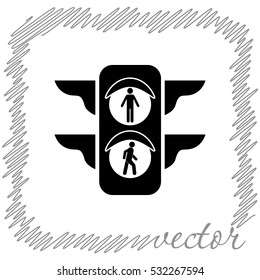 Traffic light  black vector  icon