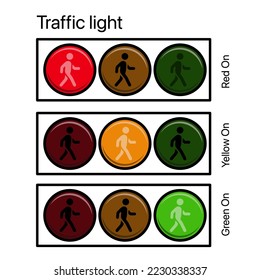 Traffic light button available vector