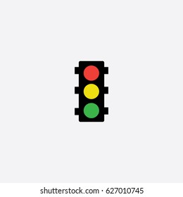 Traffic light button sign icon silhouette vector illustration

