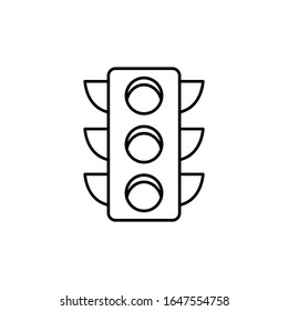 Traffic light, car icon. Simple line, outline vector elements of driving school icons for ui and ux, website or mobile application