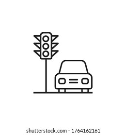 traffic light car icon vector sign symbol
