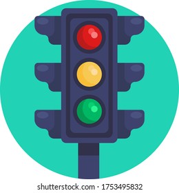 traffic light car vector illustration