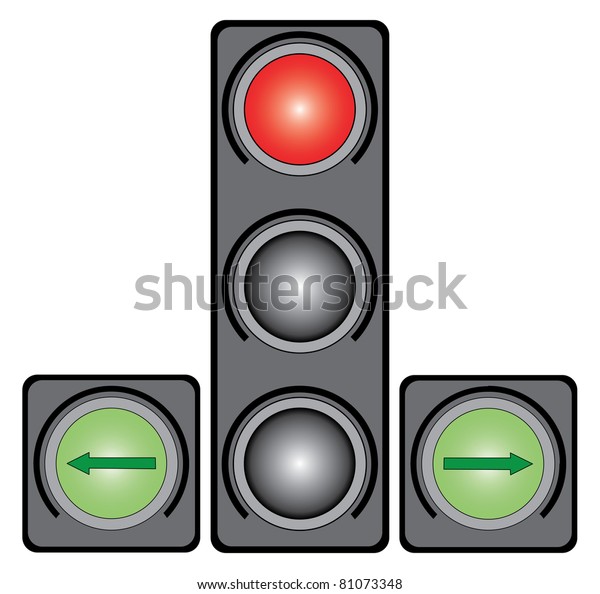 Traffic Light Cars On White Background Stock Vector (Royalty Free ...