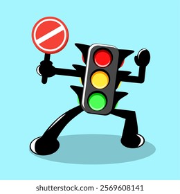 Traffic Light Cartoon vector Can be used for mascots, illustrations and complements your design elements. 