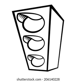 Traffic light cartoon vector icon