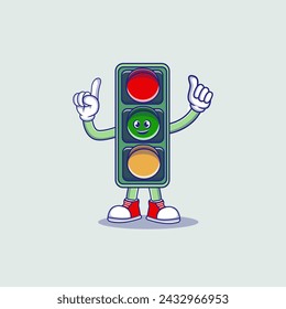 Traffic Light Cartoon Vector Icon Graphic Design illustration. 