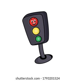 Traffic light character cartoon. Design template vector