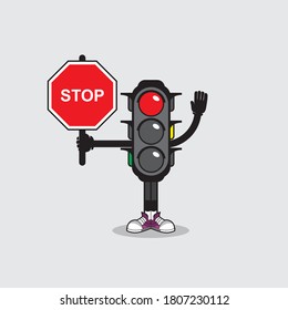 traffic light character that turns on a red light