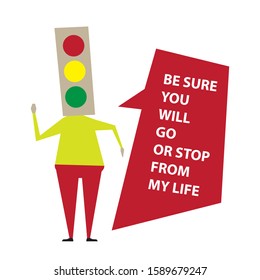 Traffic light character, transportation element, illustration