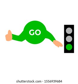Traffic Light Character vector Illustration