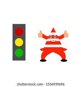 Traffic Light Character vector Illustration