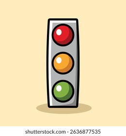 Traffic Light Classic Red Yellow Green Simple Vibrant Vector