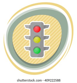 Traffic light colorful icon